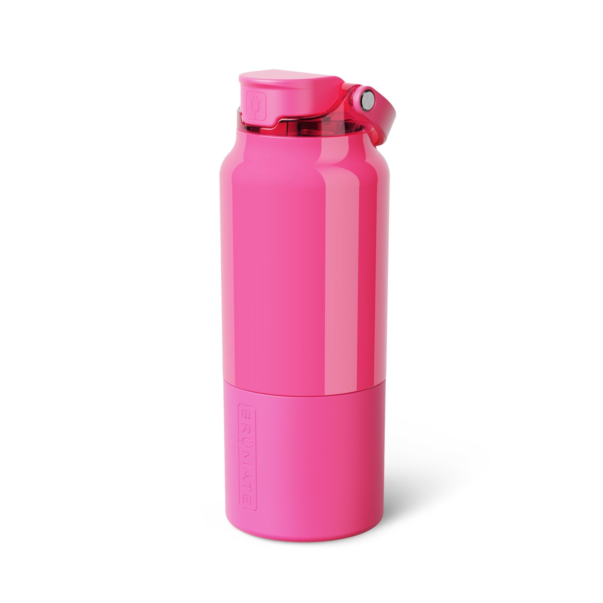 BrüMate Rise 25oz Water Bottle With 100% Leakproof Covered Silicone Straw | Insulated Stainless Steel Water Bottle | Cup-Holder Friendly | Fast Flow | Soft Sip Silicone Spout | BPA-Free (Dark Aura)