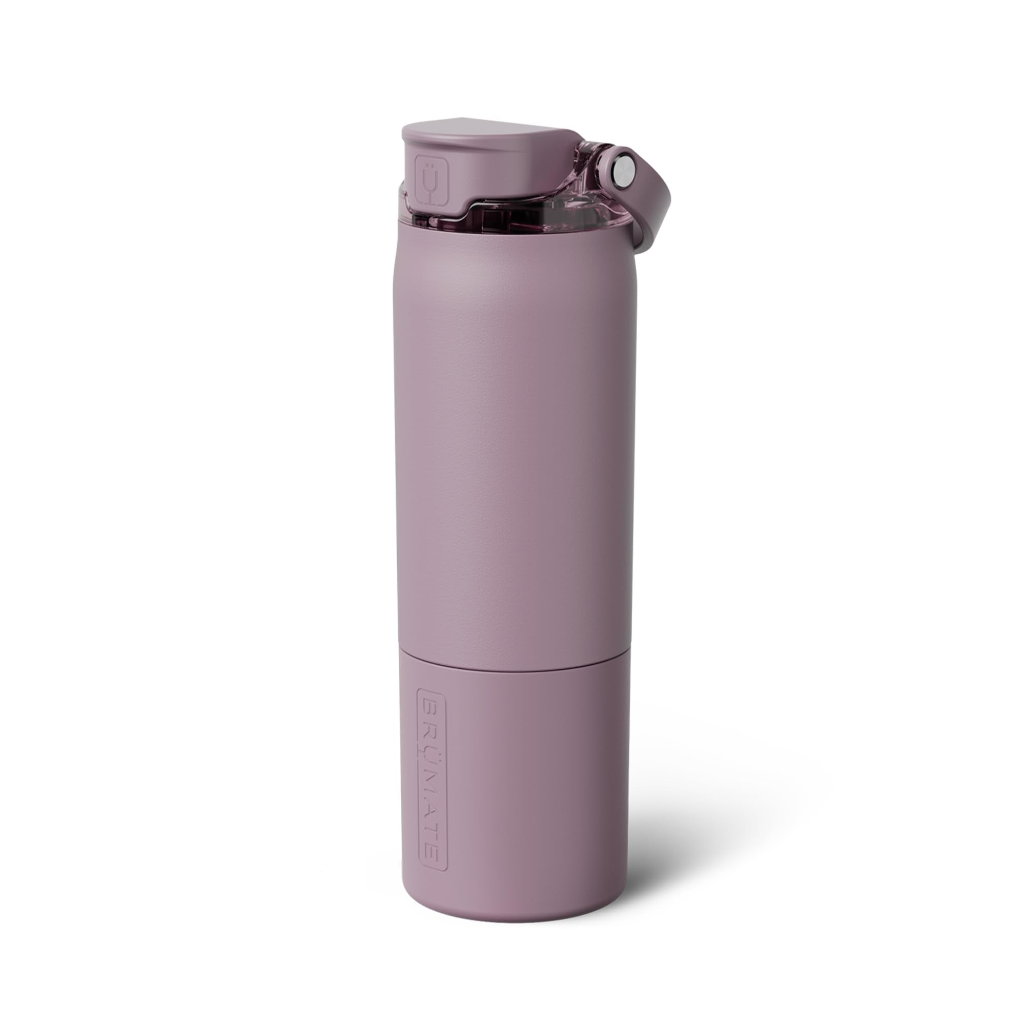 BrüMate Rise 25oz Water Bottle With 100% Leakproof Covered Silicone Straw | Insulated Stainless Steel Water Bottle | Cup-Holder Friendly | Fast Flow | Soft Sip Silicone Spout | BPA-Free (Dark Aura)