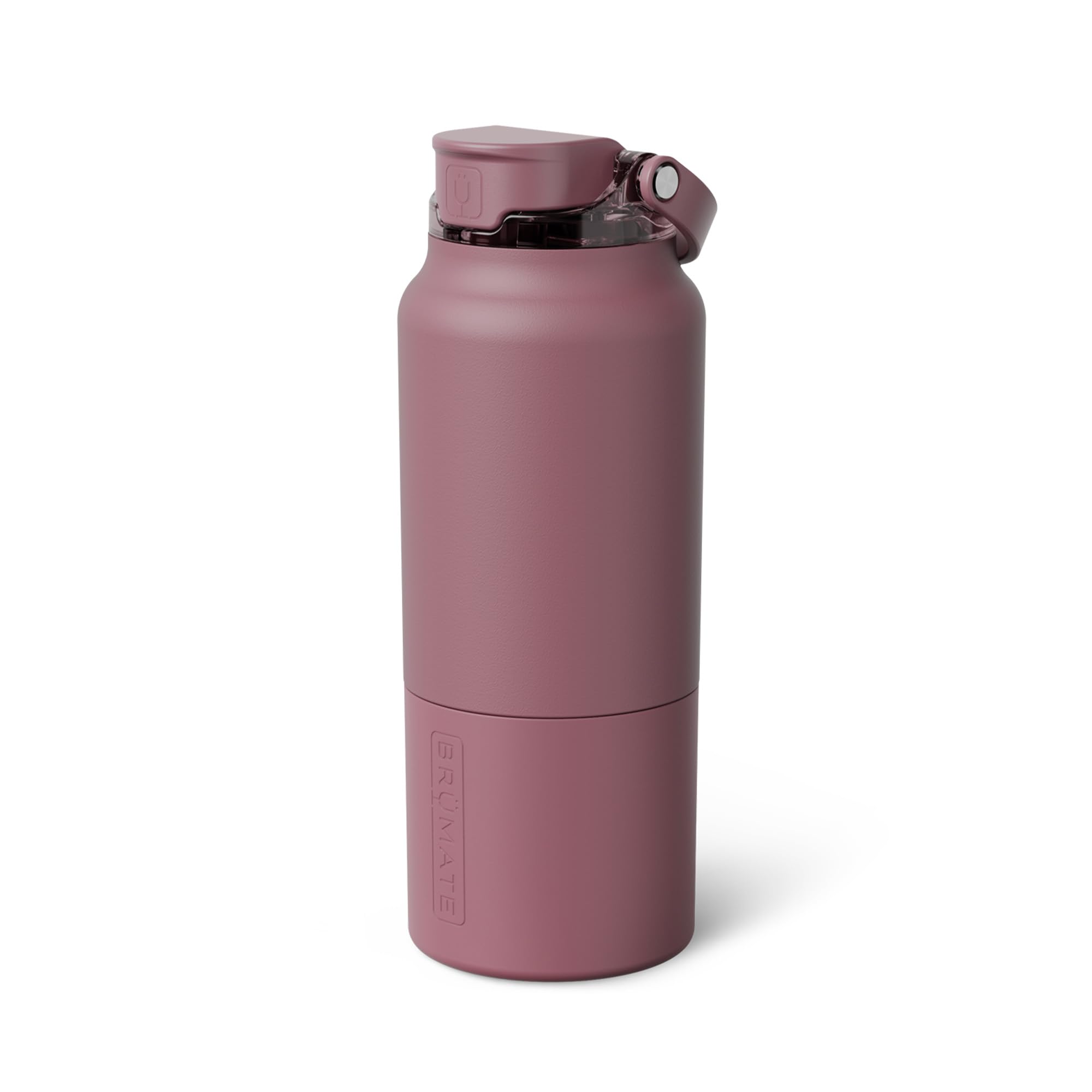 BrüMate Rise 25oz Water Bottle With 100% Leakproof Covered Silicone Straw | Insulated Stainless Steel Water Bottle | Cup-Holder Friendly | Fast Flow | Soft Sip Silicone Spout | BPA-Free (Dark Aura)