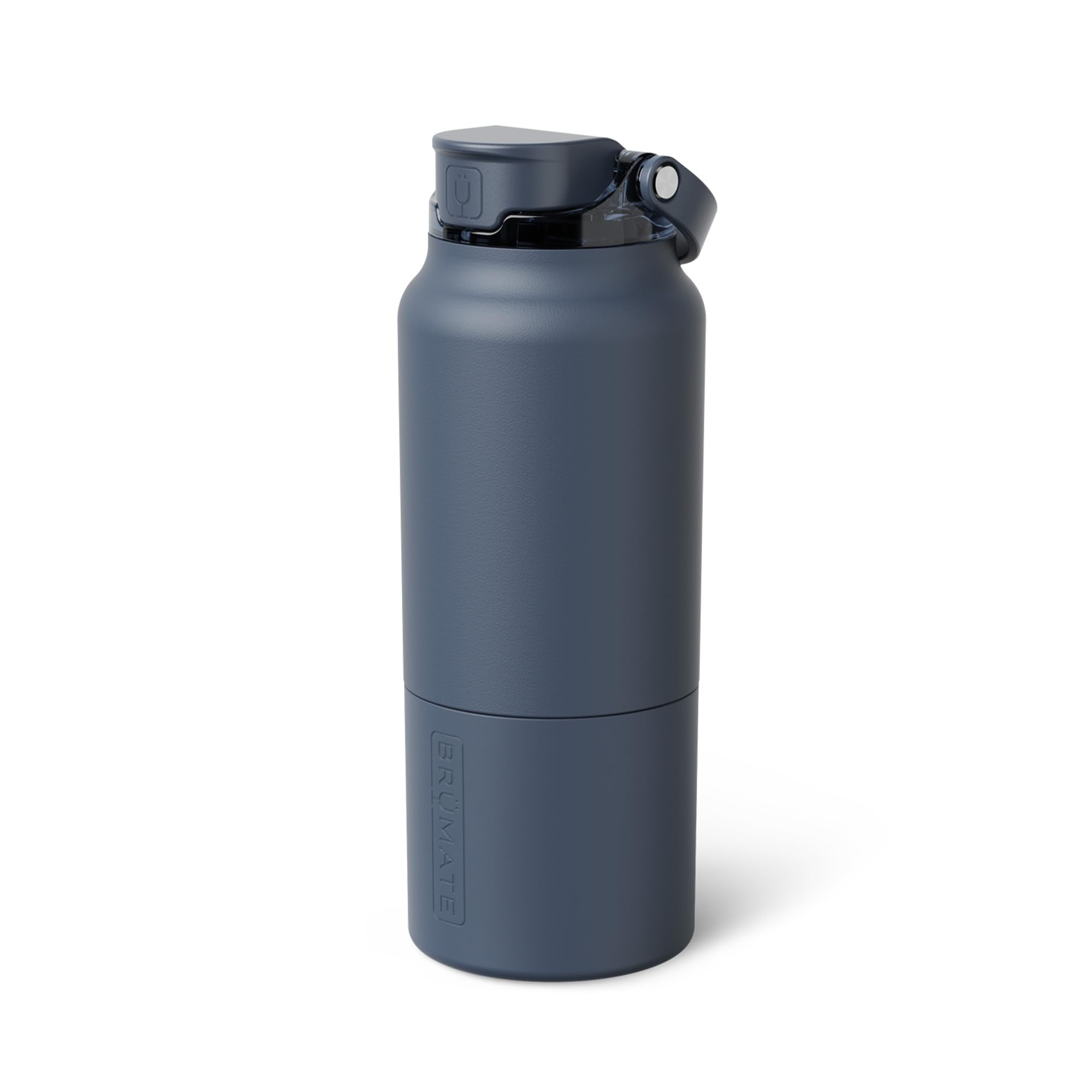 BrüMate Rise 25oz Water Bottle With 100% Leakproof Covered Silicone Straw | Insulated Stainless Steel Water Bottle | Cup-Holder Friendly | Fast Flow | Soft Sip Silicone Spout | BPA-Free (Dark Aura)