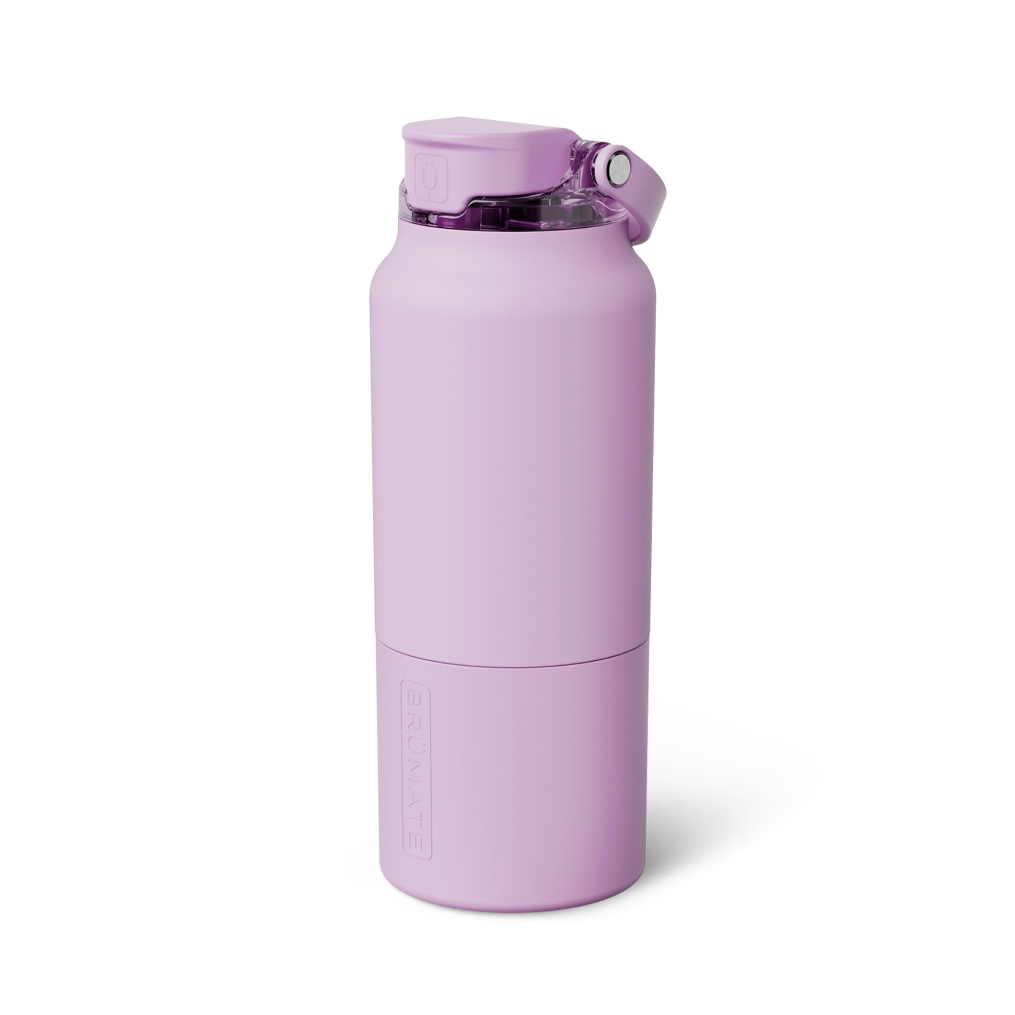 BrüMate Rise 25oz Water Bottle With 100% Leakproof Covered Silicone Straw | Insulated Stainless Steel Water Bottle | Cup-Holder Friendly | Fast Flow | Soft Sip Silicone Spout | BPA-Free (Dark Aura)