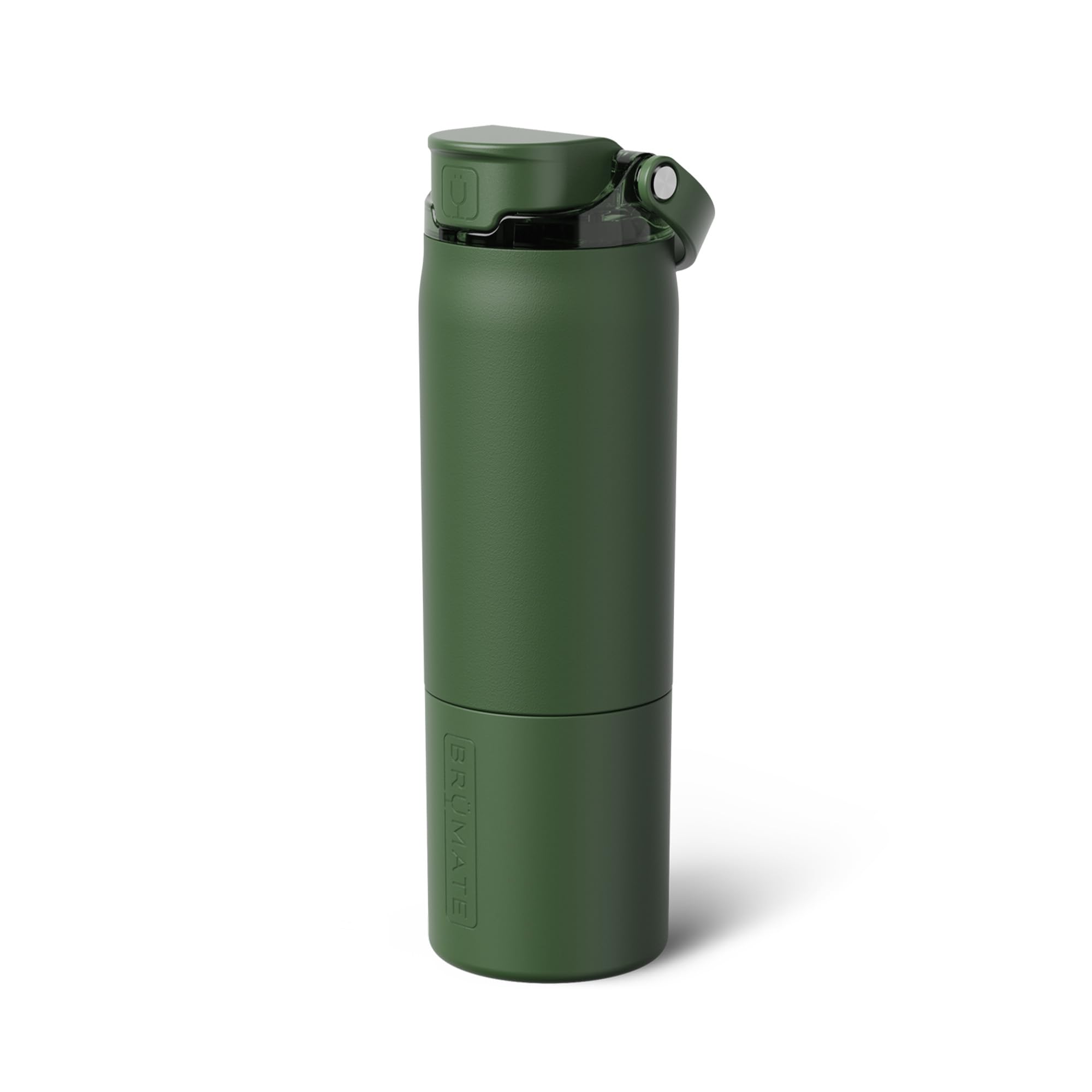 BrüMate Rise 25oz Water Bottle With 100% Leakproof Covered Silicone Straw | Insulated Stainless Steel Water Bottle | Cup-Holder Friendly | Fast Flow | Soft Sip Silicone Spout | BPA-Free (Dark Aura)