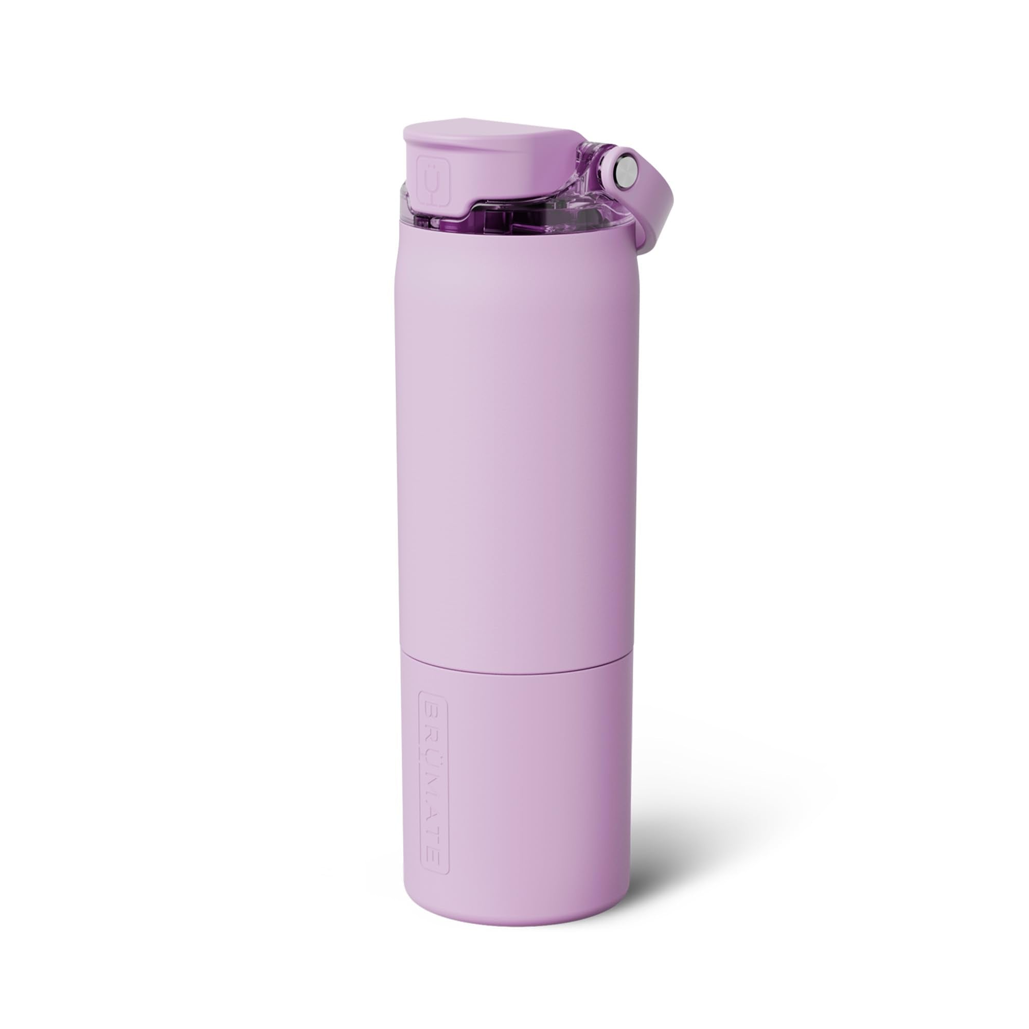 BrüMate Rise 25oz Water Bottle With 100% Leakproof Covered Silicone Straw | Insulated Stainless Steel Water Bottle | Cup-Holder Friendly | Fast Flow | Soft Sip Silicone Spout | BPA-Free (Dark Aura)
