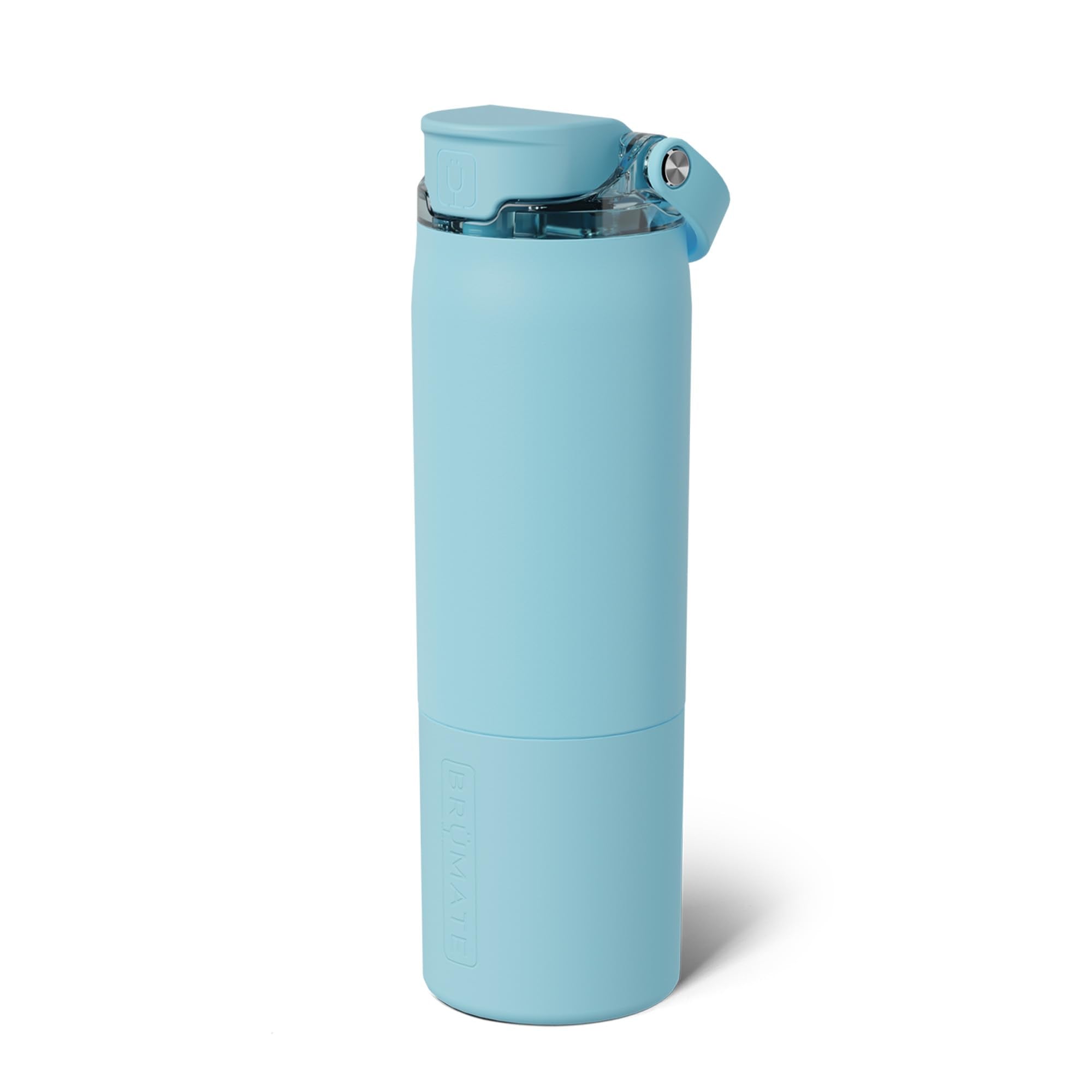 BrüMate Rise 25oz Water Bottle With 100% Leakproof Covered Silicone Straw | Insulated Stainless Steel Water Bottle | Cup-Holder Friendly | Fast Flow | Soft Sip Silicone Spout | BPA-Free (Dark Aura)