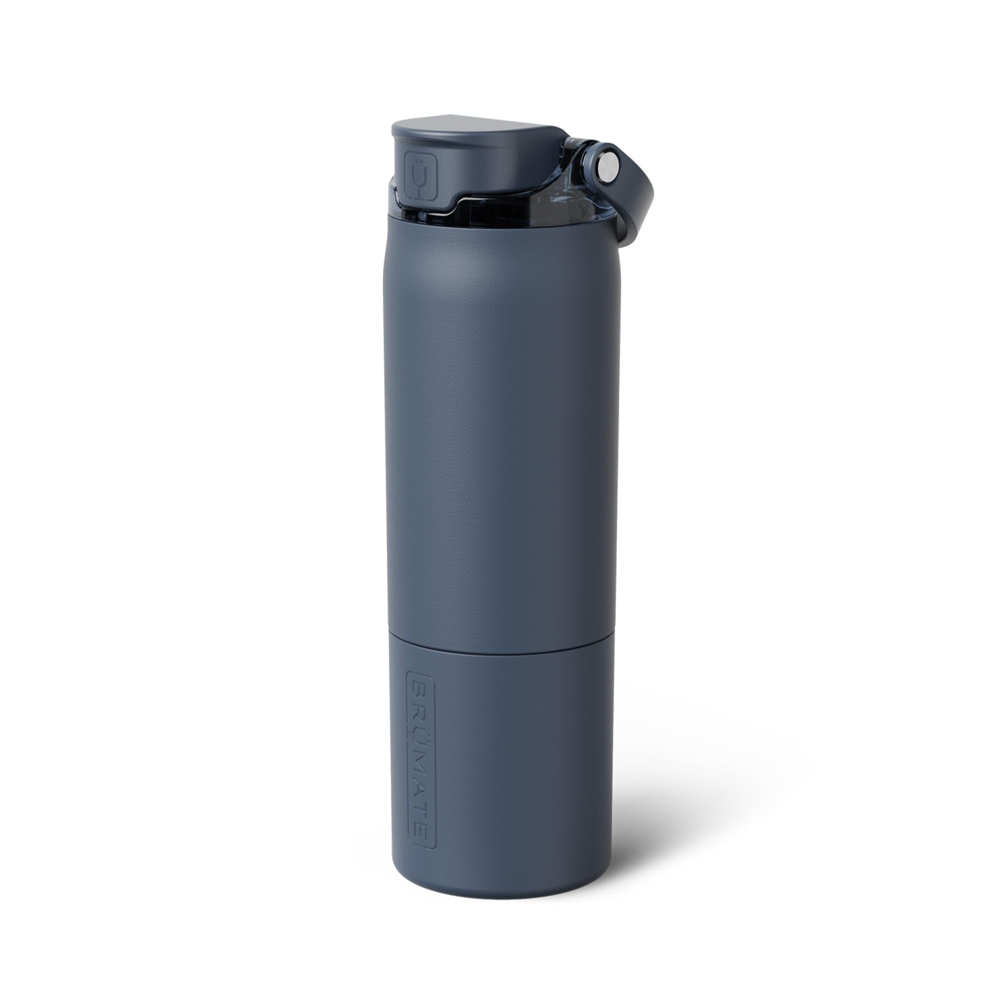BrüMate Rise 25oz Water Bottle With 100% Leakproof Covered Silicone Straw | Insulated Stainless Steel Water Bottle | Cup-Holder Friendly | Fast Flow | Soft Sip Silicone Spout | BPA-Free (Dark Aura)