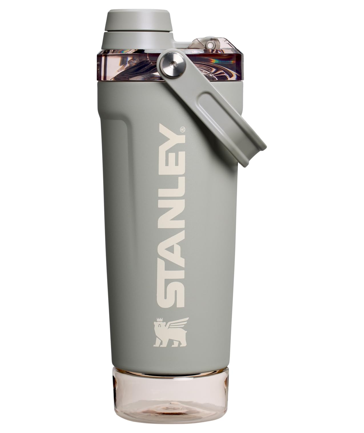 STANLEY Vitalize Shaker Bottle 20 oz | Leakproof Insulated Stainless Steel Shaker Cup | Base Storage and Twist On Fast Flow Lid | Protein Shakes and Pre Workout Powder | BPA-Free | Chalk