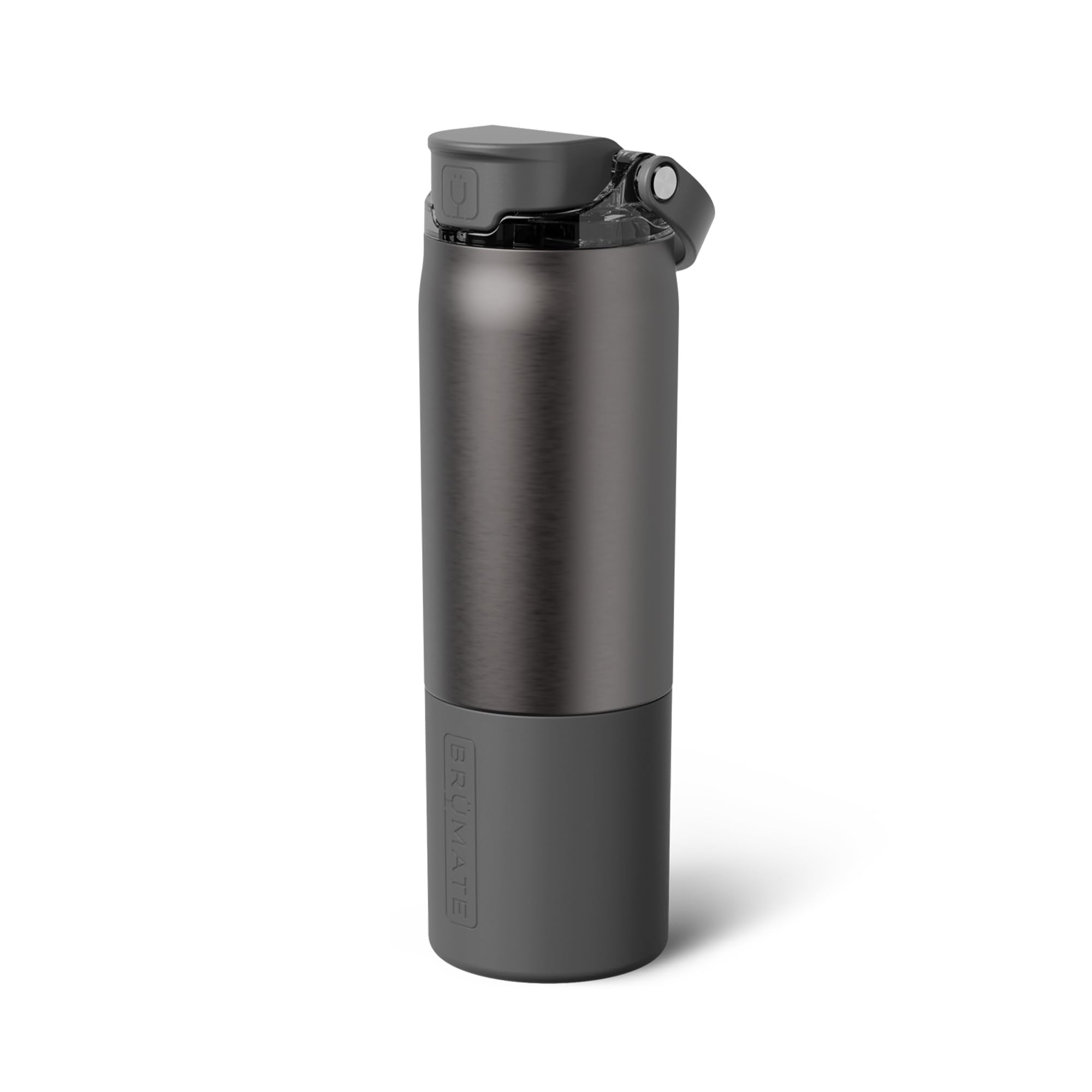 BrüMate Rise 25oz Water Bottle With 100% Leakproof Covered Silicone Straw | Insulated Stainless Steel Water Bottle | Cup-Holder Friendly | Fast Flow | Soft Sip Silicone Spout | BPA-Free (Dark Aura)