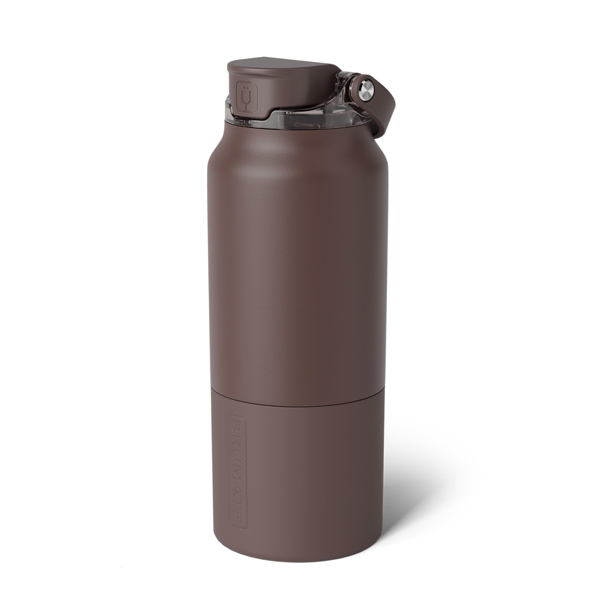 BrüMate Rise 25oz Water Bottle With 100% Leakproof Covered Silicone Straw | Insulated Stainless Steel Water Bottle | Cup-Holder Friendly | Fast Flow | Soft Sip Silicone Spout | BPA-Free (Dark Aura)