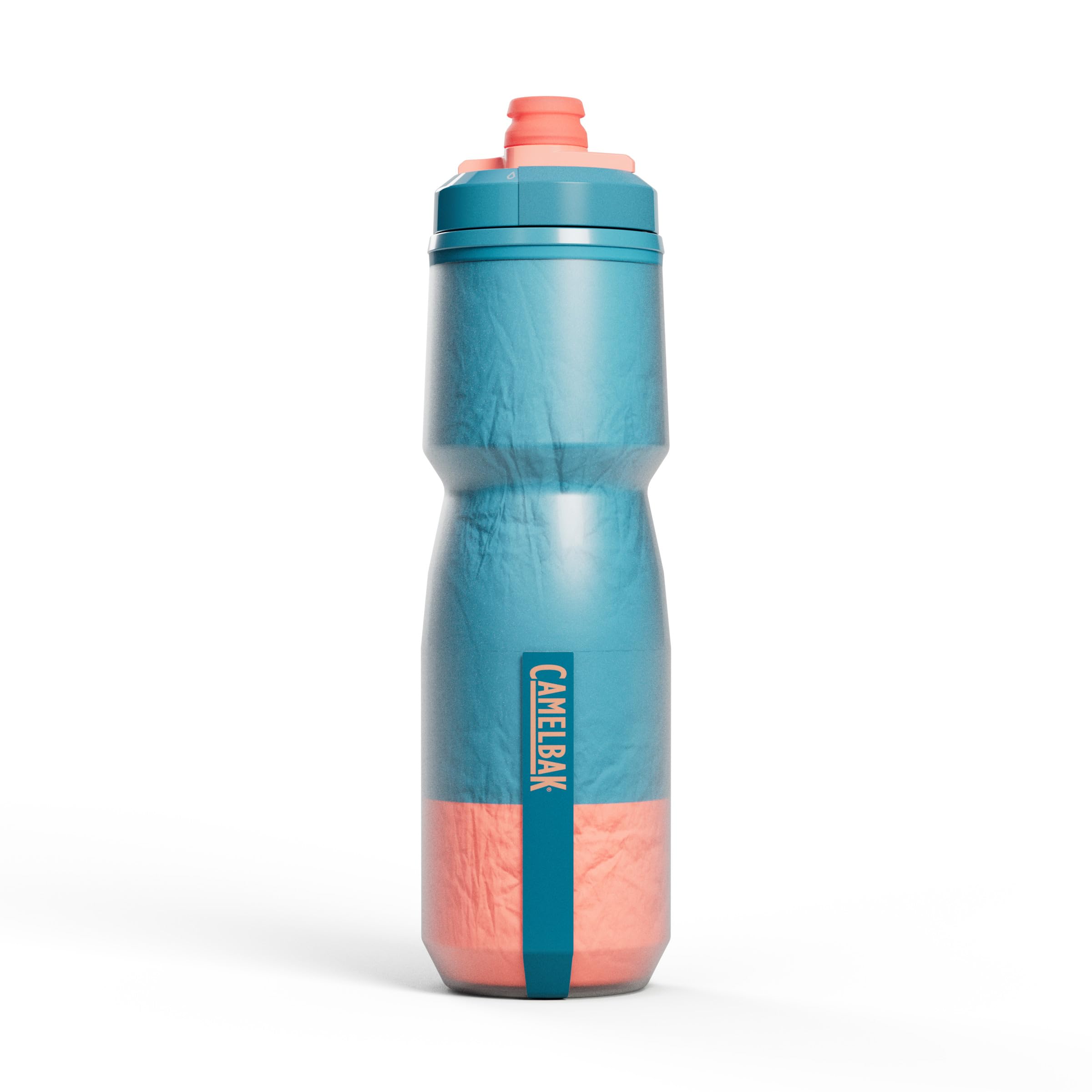 CamelBak Podium Chill Bike Insulated Squeeze Water Bottle Lime/Blue Stripe, 24oz