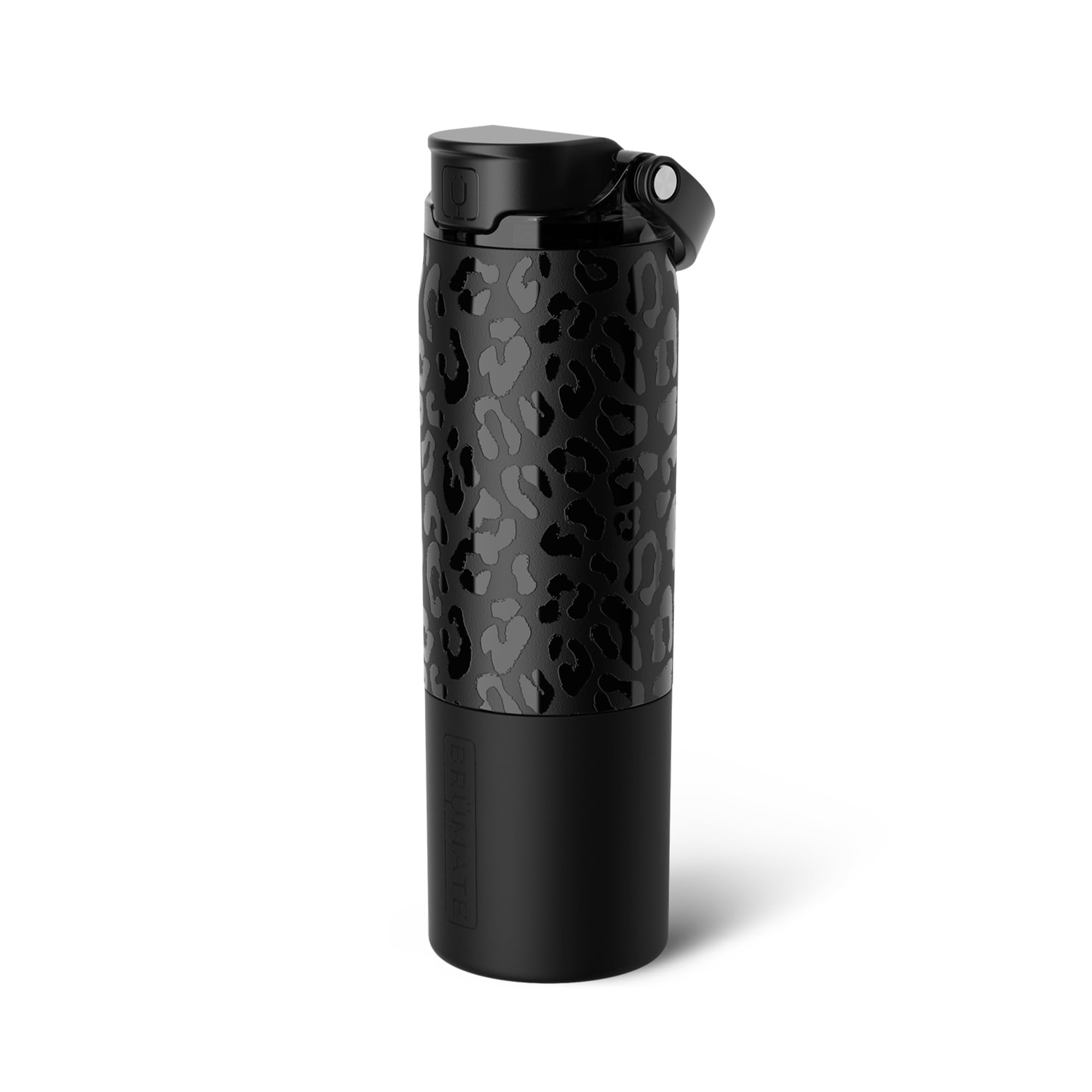 BrüMate Rise 25oz Water Bottle With 100% Leakproof Covered Silicone Straw | Insulated Stainless Steel Water Bottle | Cup-Holder Friendly | Fast Flow | Soft Sip Silicone Spout | BPA-Free (Dark Aura)