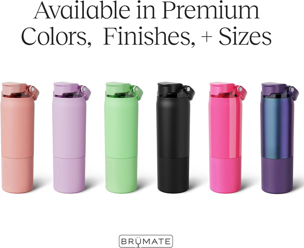 BrüMate Rise 25oz Water Bottle With 100% Leakproof Covered Silicone Straw | Insulated Stainless Steel Water Bottle | Cup-Holder Friendly | Fast Flow | Soft Sip Silicone Spout | BPA-Free (Dune)