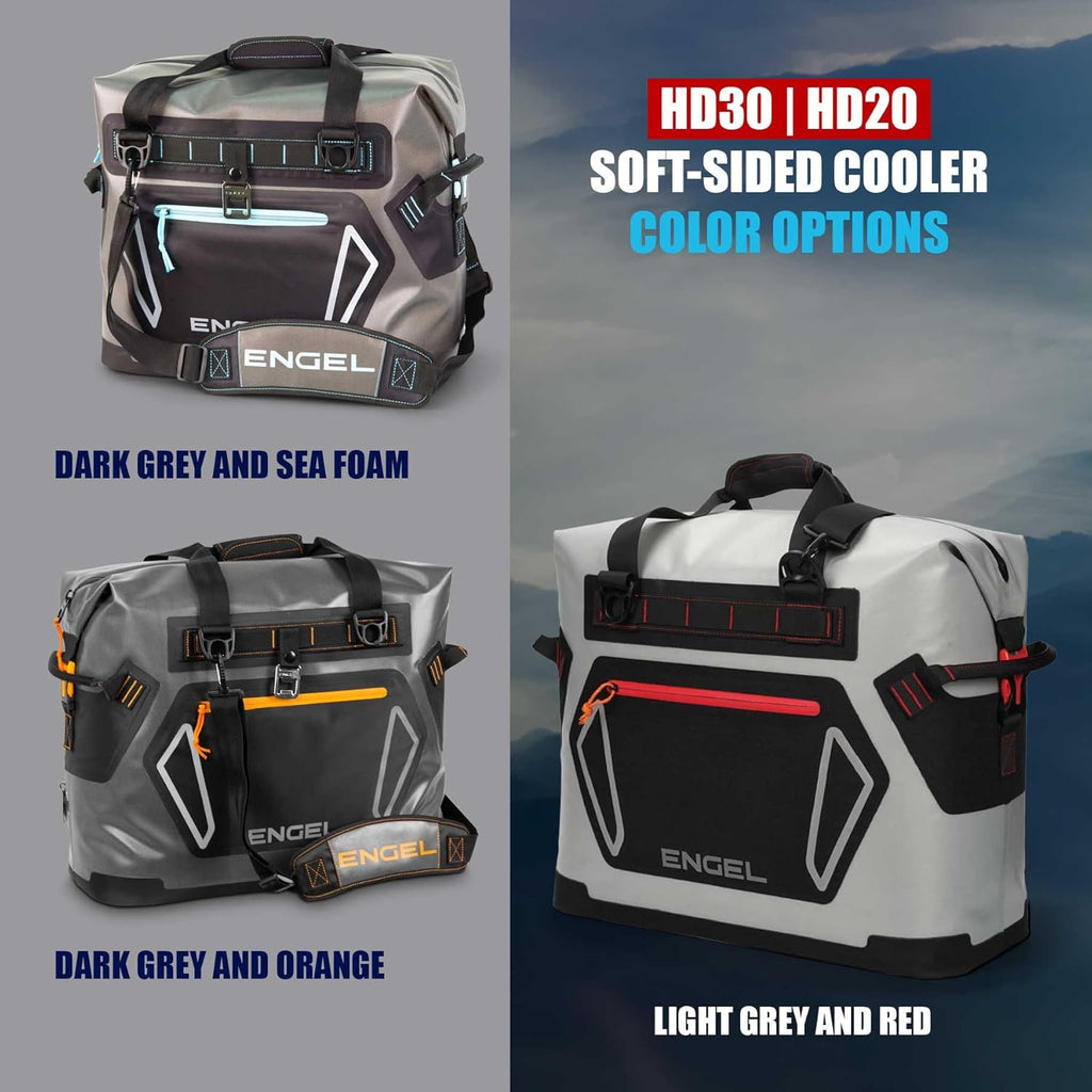 Engel HD30 High-Performance Soft Sided Tote Cooler - Durable, Leak-Proof, Portable Ice Chest for Camping, Fishing, Tailgating & Outdoor Activities - Long-Lasting Cold Retention