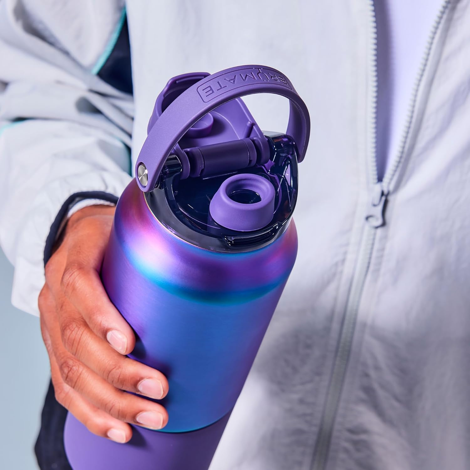 BrüMate Rise 25oz Water Bottle With 100% Leakproof Covered Silicone Straw | Insulated Stainless Steel Water Bottle | Cup-Holder Friendly | Fast Flow | Soft Sip Silicone Spout | BPA-Free (Dune)