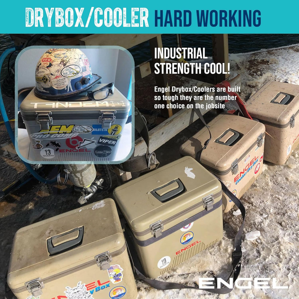 Engel 19qt Leak-Proof, Air Tight, Drybox Cooler and Small Hard Shell Lunchbox for Men and Women