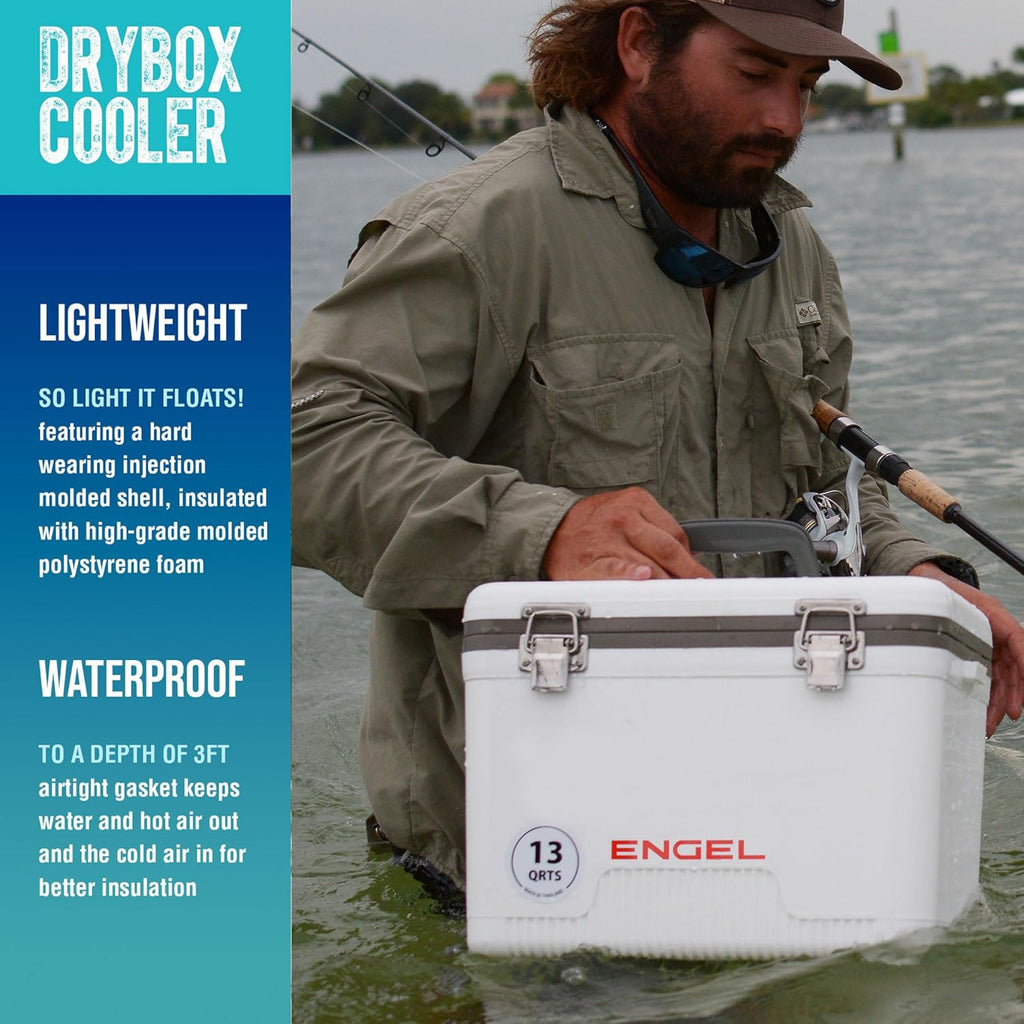 Engel 19qt Leak-Proof, Air Tight, Drybox Cooler and Small Hard Shell Lunchbox for Men and Women